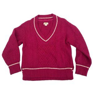 Anthropologie Maeve Size Small Tilly V-Neck Pullover Pink Sweater Academia